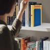 Acrimet Bookends for Shelves, Non-Skid Book Holder, Heavy Duty Book Stopper, Steel Metal Book Ends Storage for Home, Library, 6 7/8" H x 4" W x 4 1/2" D (Deep Blue) (2 Pairs / 2 Pieces) view 3
