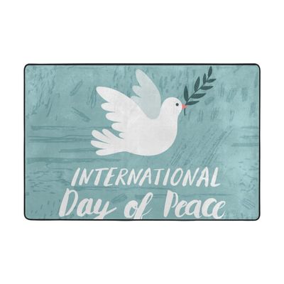 My Little Nest Area Rug International Day of Peace White Dove Lightweight Doormat 2' x 3', Memory Sponge Indoor Outdoor Decor Carpet for Entrance Living Room Bedroom Office Kitchen Hallway