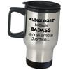 Audiologist Travel Mug Gifts - Because Badass Isnt An Official Job - Insulated Stainless Steel Coffee Tumbler Funny Cute Gag Audiology ASHA Audiological Center AudD AUD Graduation Idea view 1