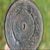 Antique Middle Eastern Bactrian Bronze Mirror with 2 Snakes, 200 BC-100 AD view 2
