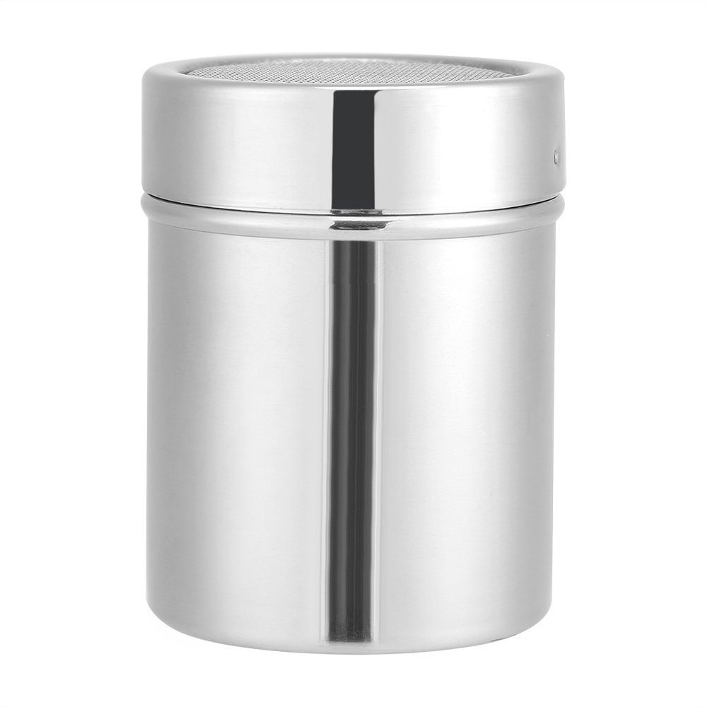Stainless Steel Chocolate Shaker for Coffee Art Cocoa Powder Sifter with 16 Stencils Perfect for Latte Cappuccino & Espresso