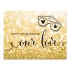 Andaz Press Wedding Party Signs, Glitzy Gold Glitter, 8.5x11-inch, Don't Get Blinded by Our Love Sunglasses Ceremony Sign, 1-Pack view 1