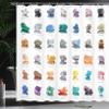 Ambesonne Gemstone Shower Curtain, Composition of Gemstones with Names Tiger Eye Sulphur and Ruby Mineral Geology, Cloth Fabric Bathroom Decor Set with Hooks, 69" W x 75" L, White view 3