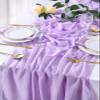 10 Pieces 10Ft Chiffon Table Runners Light Purple Sheer Rustic Gauze Spring Easter Table Runner Elegant Wedding Bridal Party Birthday Decorations 27x120 Inches view 2