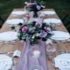 10 Pieces 10Ft Chiffon Table Runners Light Purple Sheer Rustic Gauze Spring Easter Table Runner Elegant Wedding Bridal Party Birthday Decorations 27x120 Inches view 3