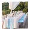 10 Pieces 10Ft Chiffon Table Runners Blue Sheer Rustic Wedding Table Runner Elegant Bridal Party Decorations 27x120 Inches view 2