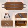 Canvas Firewood Log Carrier Bag, Waxed Durable Wood Tote of Fireplace Stove Accessories, Extra Large Hay Hauling with Handles for Outdoor Camping-Rust view 3