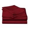 400 Thread Count 4-Piece Sheet Standard Bunk Bed Size (39" x 75") Burgundy Solid Fit Up to 26" Deep Mattress 100% Egyptian Cotton view 1