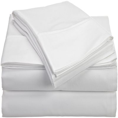 400 Thread Count 4-Piece Sheet Set Narrow Bunk Bed Size (39" x 75") White Solid Fit Up to 26" Deep Mattress 100% Egyptian Cotton.