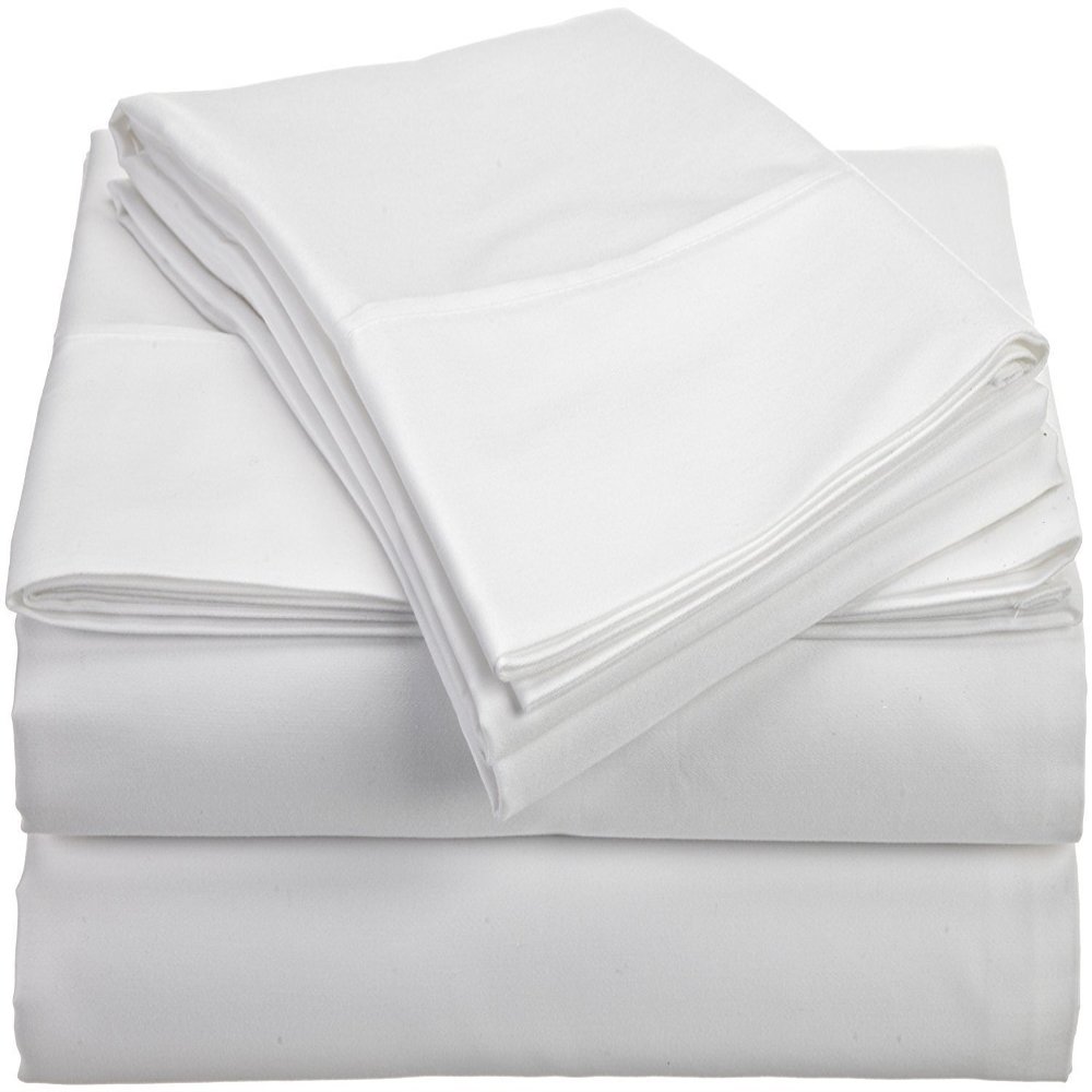400 Thread Count 4-Piece Sheet Set Narrow Bunk Bed Size (39" x 75") White Solid Fit Up to 26" Deep Mattress 100% Egyptian Cotton.