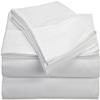 400 Thread Count 4-Piece Sheet Set Narrow Bunk Bed Size (39" x 75") White Solid Fit Up to 26" Deep Mattress 100% Egyptian Cotton. view 1