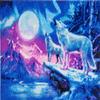 CRYSTAL ART Wolves & Northern Lights 40 x 50 cm Landscape Framed Kit view 1
