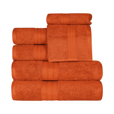 BLUENILEMILLS 700 GSM Premium Quality Long Staple Combed Cotton Bath Towels Set, 6-Piece Single Ply Highly Absorbent Towels for Bathroom, Kitchen, Hotel & Spa Lush, Durable Quick Dry, Sandstone