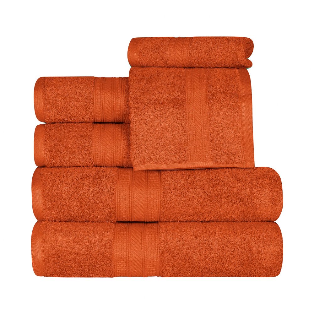 BLUENILEMILLS 700 GSM Premium Quality Long Staple Combed Cotton Bath Towels Set, 6-Piece Single Ply Highly Absorbent Towels for Bathroom, Kitchen, Hotel & Spa Lush, Durable Quick Dry, Sandstone