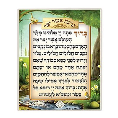 Judaica Place Asher Yatzar Laminated Card 5" x 7.5"