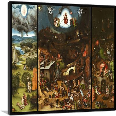ARTCANVAS The Last Judgement 1482 Canvas Art Print Stretched Framed Painting Picture Poster Giclee Wall Decor by Hieronymus Bosch - 40" x 26" (0.75" Deep)