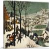 ARTCANVAS Hunters in the Snow 1565 Canvas Art Print Stretched Framed Painting Picture Poster Giclee Wall Decor by Pieter Bruegel the Elder - 40" x 26" (0.75" Deep) view 1