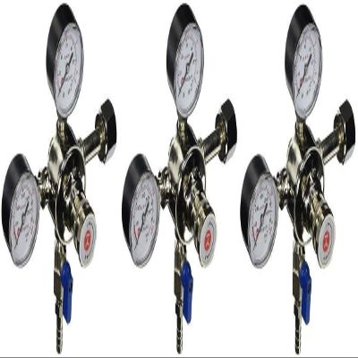 Kegco KC LH-542 Premium Pro Series Dual Gauge Co2 Draft Beer Regulator, Chrome (Pack of 3)