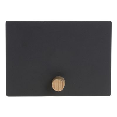 HUBERT Wooden Peg Sign Matte Black Plastic - 3 1/2 L x 2 1/2 H, Set of 3