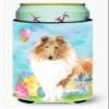Caroline's Treasures CK1904TBC Easter Eggs Rough Collie Tall Boy Hugger Can Cooler Sleeve Hugger Machine Washable Drink Sleeve Hugger Collapsible Insulator Beverage Insulated Holder view 1