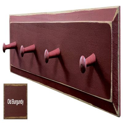 Sawdust City Pine Coat Rack with Pegs - 2' long (Old Burgundy)
