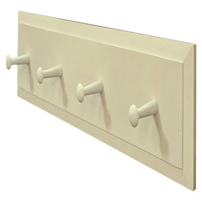 Sawdust City Pine Coat Rack with Pegs - 2' long (Solid Cream)