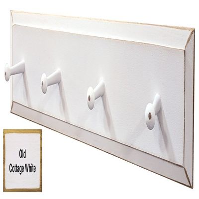 Sawdust City Pine Coat Rack with Pegs - 2' long (Old Cottage White)