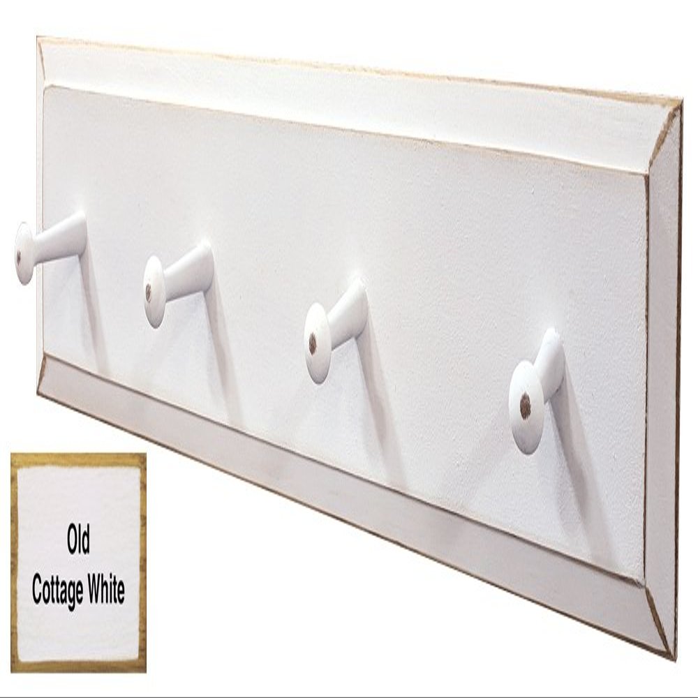 Sawdust City Pine Coat Rack with Pegs - 2' long (Old Cottage White)