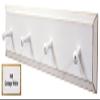 Sawdust City Pine Coat Rack with Pegs - 2' long (Old Cottage White) view 1