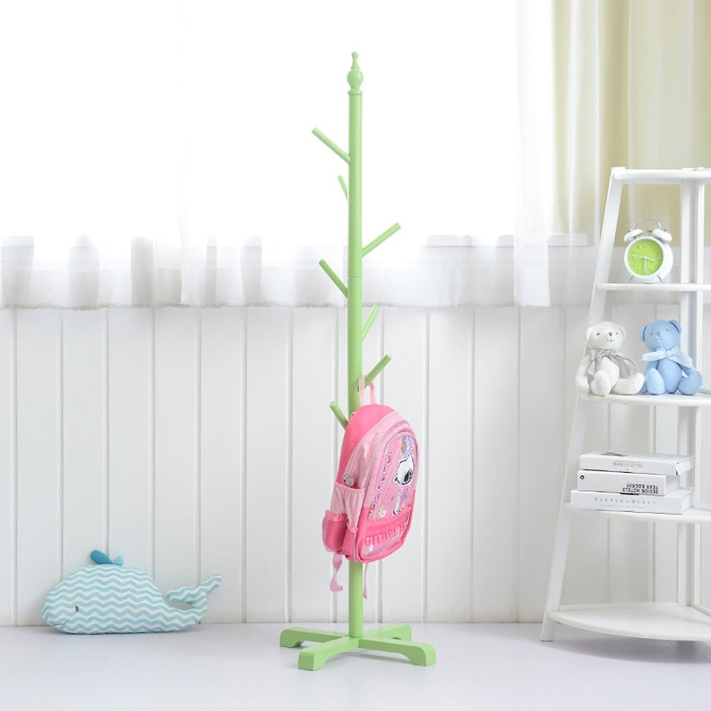 Panet coat rack Children's solid wood coat rack, floor-style coat racks, bedroom hangers, home simple clothes storage shelves (Color : C)