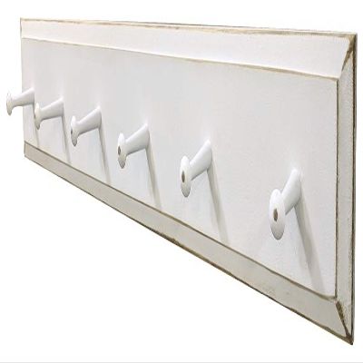 Sawdust City Wood Wall Coat Rack with Pegs - 3' Long (Old Cottage White)