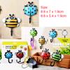 10pcs Cartoon Ladybug + Bee Bathroom Wall Hooks Sucker Nail Hook Wall Decor Shower Suction Cup Home Suction Hanger view 3