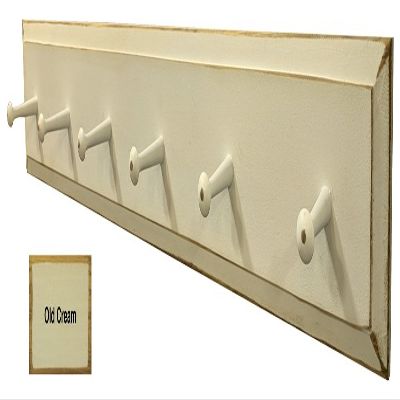 Sawdust City Wood Wall Coat Rack with Pegs - 3' Long (Old Cream)