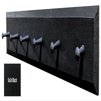 Sawdust City Wood Wall Coat Rack with Pegs - 3' long (Solid Black)