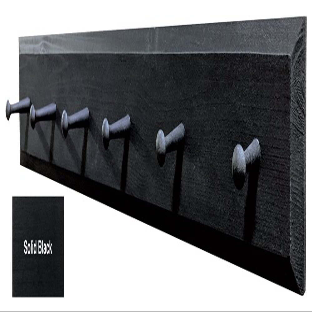 Sawdust City Wood Wall Coat Rack with Pegs - 3' long (Solid Black)