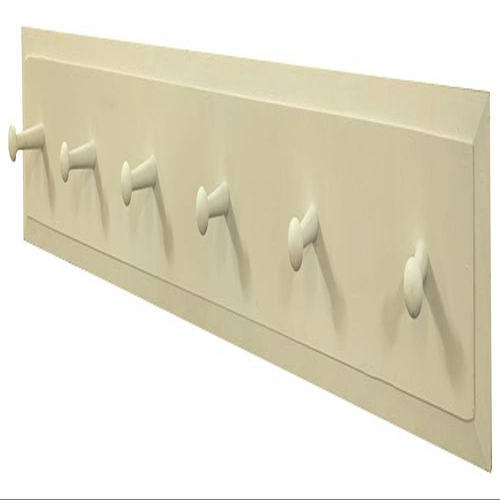 Sawdust City Wood Wall Coat Rack with Pegs - 3' long (Solid Cream)