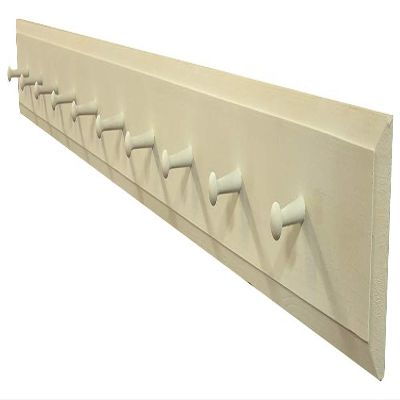 Sawdust City Wall Coat Rack with Pegs - 4' long (Solid Cream)
