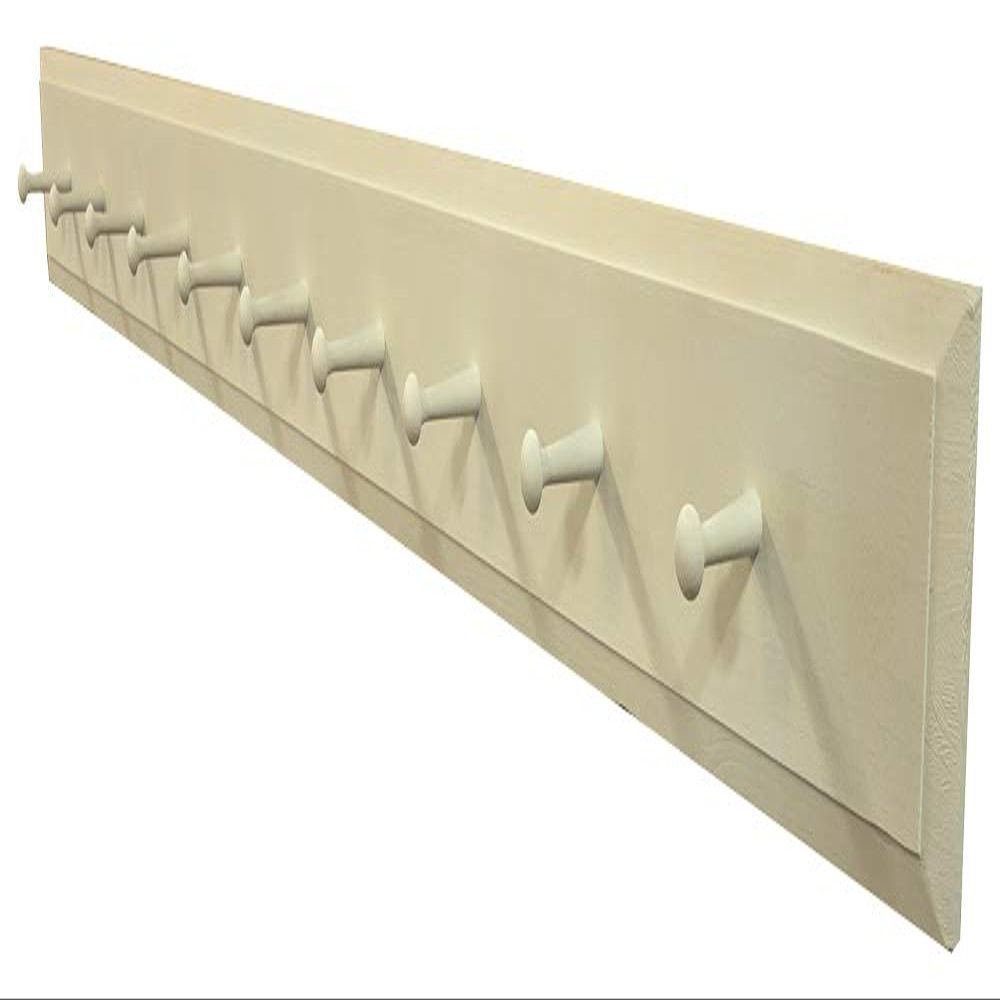 Sawdust City Wall Coat Rack with Pegs - 4' long (Solid Cream)