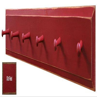 Sawdust City Wood Wall Coat Rack with Pegs - 3' Long (Old Red)