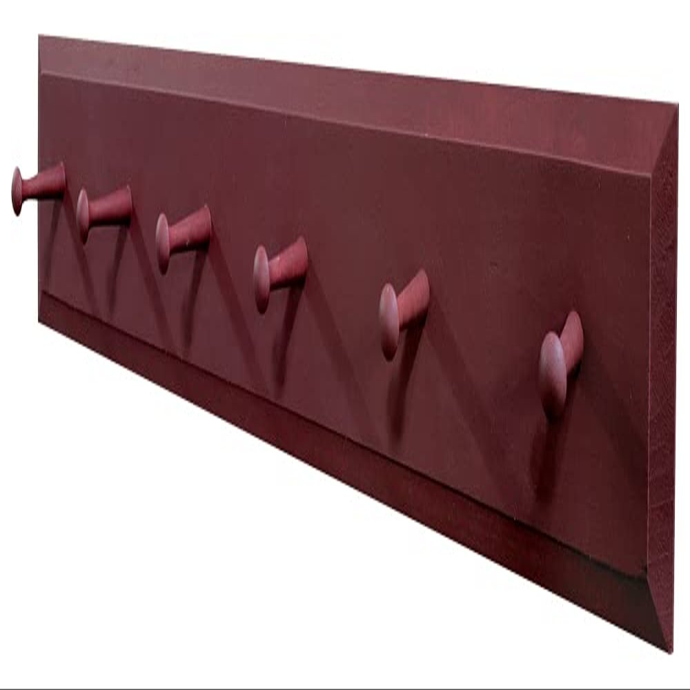 Sawdust City Wood Wall Coat Rack with Pegs - 3' long (Solid Burgundy)