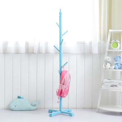 Panet coat rack Children's solid wood coat rack, floor-style coat racks, bedroom hangers, home simple clothes storage shelves (Color : B)