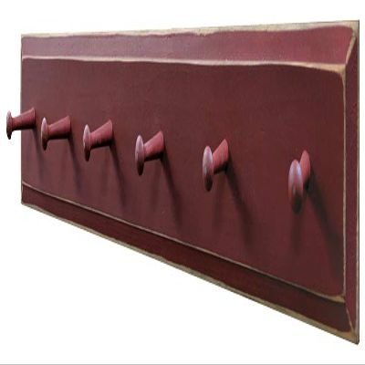 Sawdust City Wood Wall Coat Rack with Pegs - 3' long (Old Burgundy)