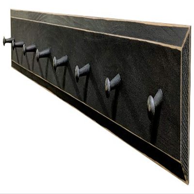 Sawdust City Wall Coat Rack with Pegs - 4' long (Old Black)