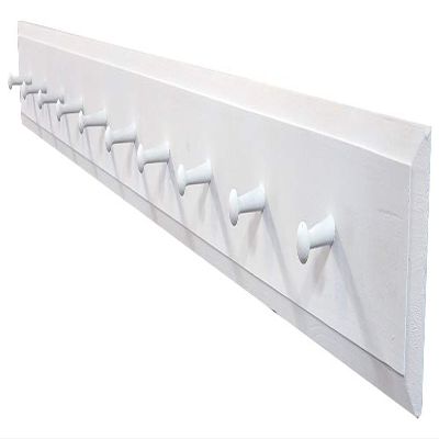 Wall Coat Rack with Pegs - 4' long (Solid Cottage White)