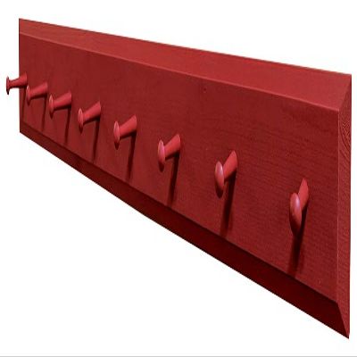 Sawdust City Wall Coat Rack with Pegs - 4' long (Solid Red)