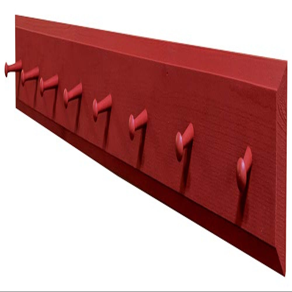 Sawdust City Wall Coat Rack with Pegs - 4' long (Solid Red)