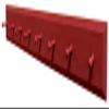 Sawdust City Wall Coat Rack with Pegs - 4' long (Solid Red) view 1