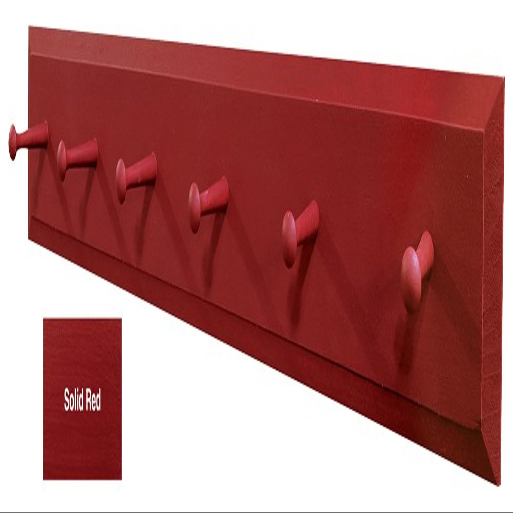 Sawdust City Wood Wall Coat Rack with Pegs - 3' long (Solid Red)