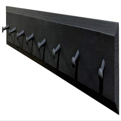 Sawdust City Wall Coat Rack with Pegs - 4' long (Solid Black)