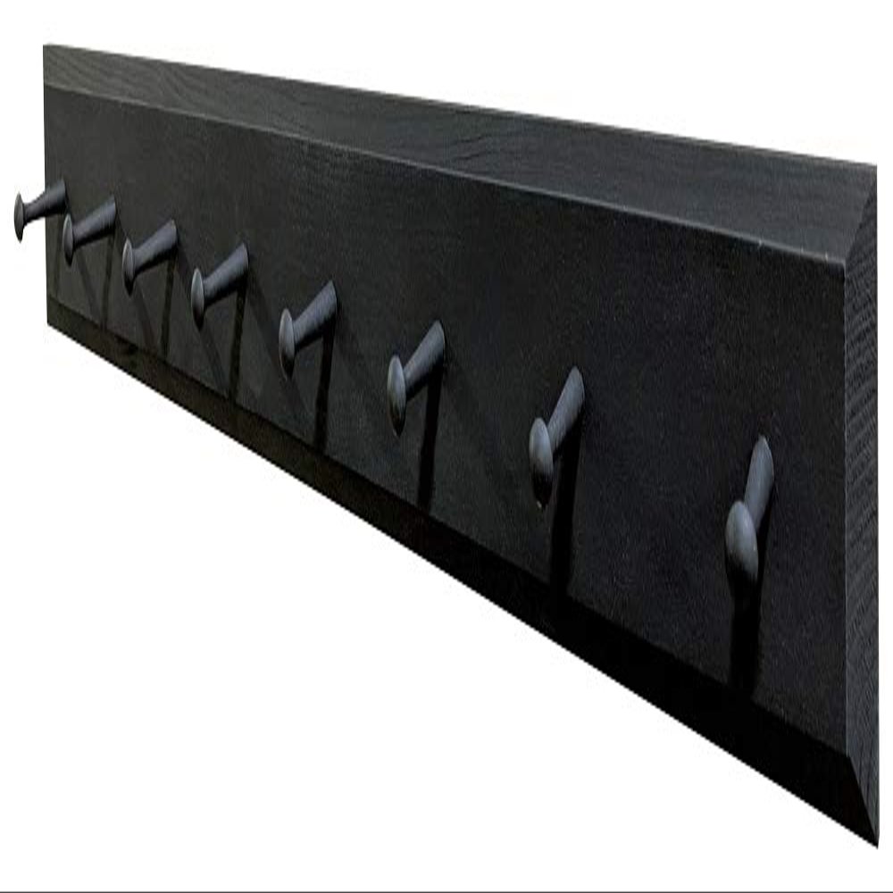 Sawdust City Wall Coat Rack with Pegs - 4' long (Solid Black)